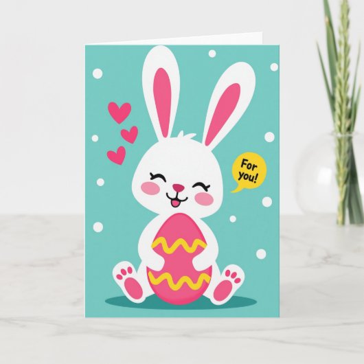 Carte Lapin aux Œufs Ondulés Pour Vous (Devant)