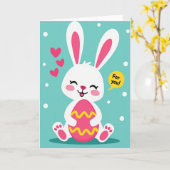Carte Lapin aux Œufs Ondulés Pour Vous (Fleur jaune)
