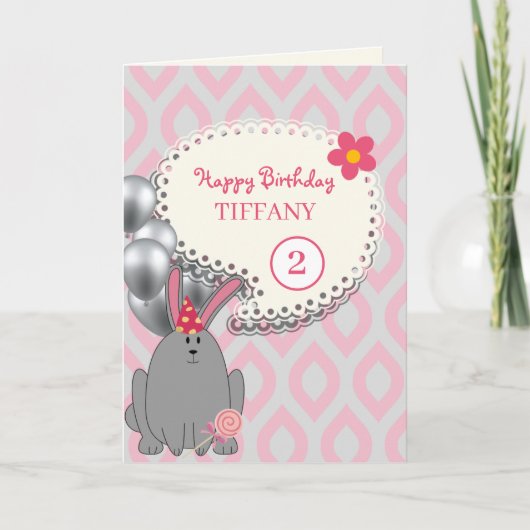 Carte Lapin Avec Ballons (Devant)