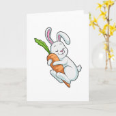 Carte Lapin avec carotte (Fleur jaune)
