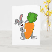 Carte Lapin avec carotte (Fleur jaune)
