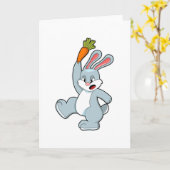 Carte Lapin avec carotte (Fleur jaune)