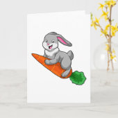 Carte Lapin avec carotte (Fleur jaune)