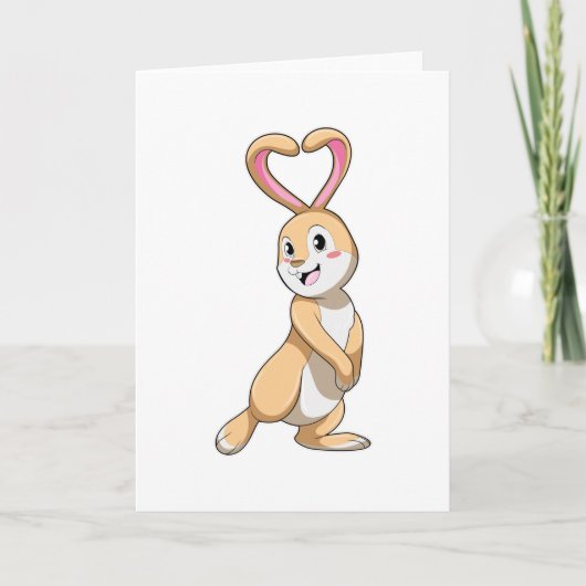 Carte Lapin avec cœur (Devant)