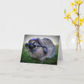 Carte Lapin avec les lunettes de soleil/carte de note (Fleur jaune)