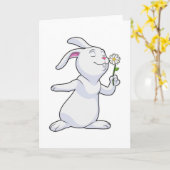 Carte Lapin avec Marguerite (Fleur jaune)