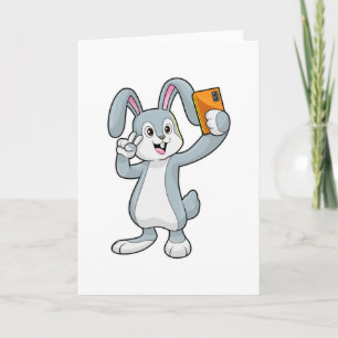Carte Lapin avec téléphone mobile