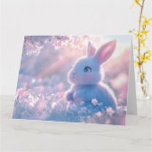 Carte Lapin bébé adorable dans un champ de fleurs (Fleur jaune)