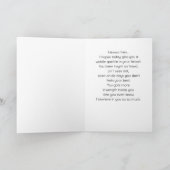 Carte Lapin bébé en combinaison violette avec encouragem (Intérieur)