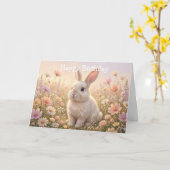 Carte Lapin Blanc (Fleur jaune)