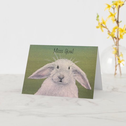 Carte lapin blanc (Fleur jaune)