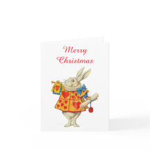 Lapin Blanc de Noël Héraut Alice au Pays des Merve