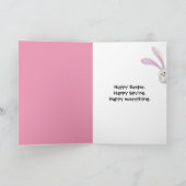 Carte Lapin blanc de Pâques dans les tulipes (Intérieur)