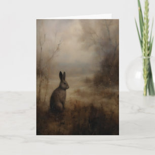 Carte Lapin Brun Sauvage, Dark Cottagecore , Vintage