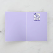 Carte Lapin Bunny Blanc Bleu Note Vous Manque Vide  (Intérieur)