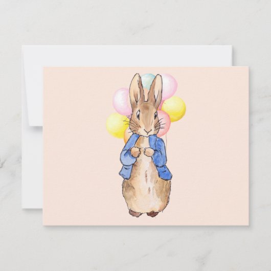 Carte Lapin classique avec ballons (Devant)