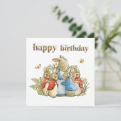 Carte Lapin classique avec de petits lapins (Debout devant)