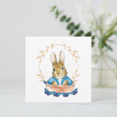 Carte Lapin Classique dans un Pot de Fleurs (Debout devant)