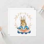 Carte Lapin Classique dans un Pot de Fleurs (Devant/Arrière en situation)