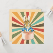 Carte Lapin classique dans un pot de plante (Devant/Arrière en situation)