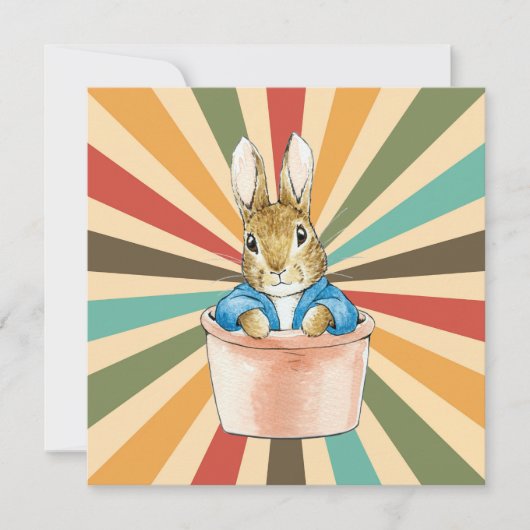 Carte Lapin classique dans un pot de plante (Devant)