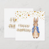 Carte Lapin classique en veste bleue (Devant / Derrière)