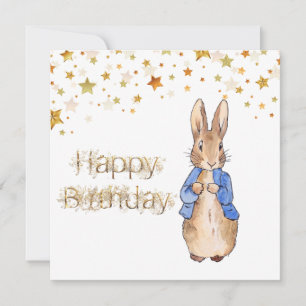 Carte Lapin classique en veste bleue