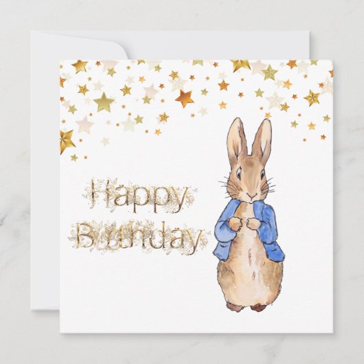 Carte Lapin classique en veste bleue (Devant)
