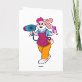 Carte Lapin coiffeur avec sèche-cheveux et peigne (Dos)