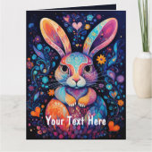 Carte Lapin coloré personnalisé txt (Devant)