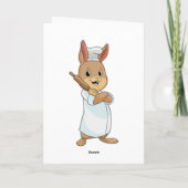 Carte Lapin comme boulanger avec rouleau à pâtisserie (Dos)
