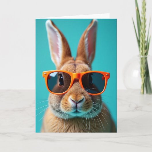 Carte Lapin Cool en Lunettes (Devant)