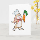Carte Lapin cuisinier aux carottes (Fleur jaune)