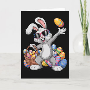 Carte Lapin Dabbing portant un œuf croquis Joyeuse journ
