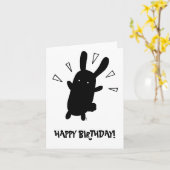 Carte Lapin d'anniversaire mignon (Fleur jaune)