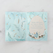 Carte Lapin d'aquarelle, oeufs, fleurs et panier (Intérieur)