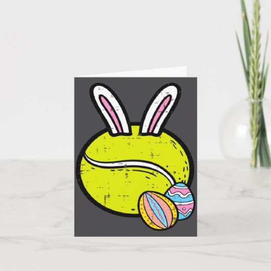 Carte Lapin de balle de tennis de Pâques (Devant)