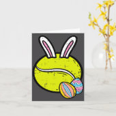 Carte Lapin de balle de tennis de Pâques (Fleur jaune)