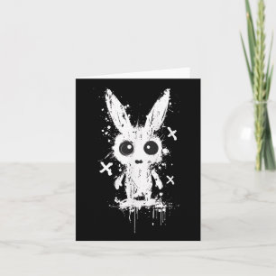 Carte Lapin de Bunny effrayant et mignon Alt Goth Grunge