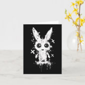 Carte Lapin de Bunny mignon et effrayant Alt Goth Grunge (Fleur jaune)