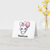 Carte Lapin de fête (Fleur jaune)