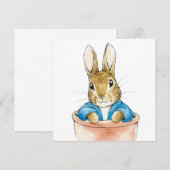 Carte Lapin de garenne assis dans un pot (Devant / Derrière)