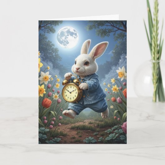 Carte Lapin de l'heure d'été d'anniversaire (Devant)