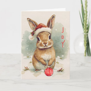 Carte lapin de Noël Whimsical Woodland