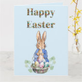 Carte lapin de Pâques (Fleur jaune)
