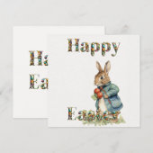 Carte Lapin de Pâques  (Devant / Derrière)