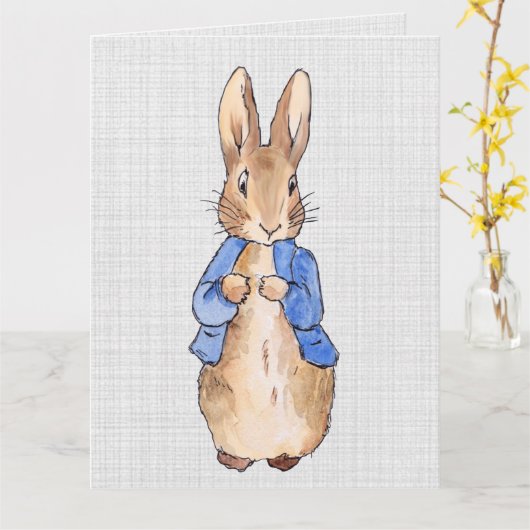 Carte Lapin de Pâques (Fleur jaune)