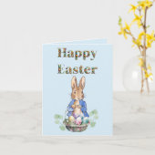 Carte lapin de Pâques (Fleur jaune)