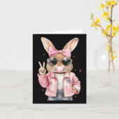 Carte Lapin de Pâques à Imprimé Léopard Soufflant du Bub (Fleur jaune)