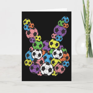 Carte Lapin de Pâques amateur de football Tête Ll Chasse
